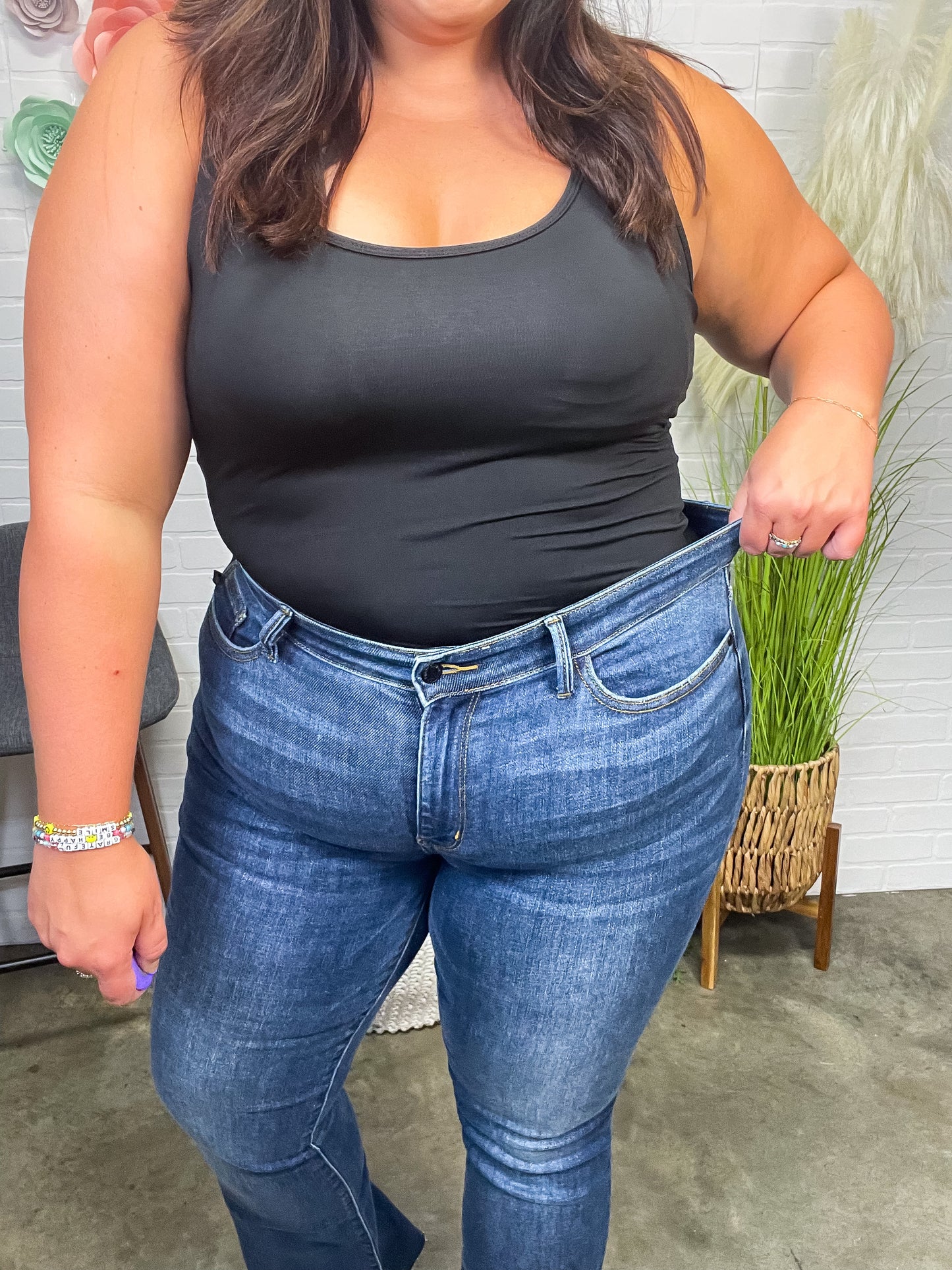 Josephine Mid Rise Raw Hem Bootcut Jeans