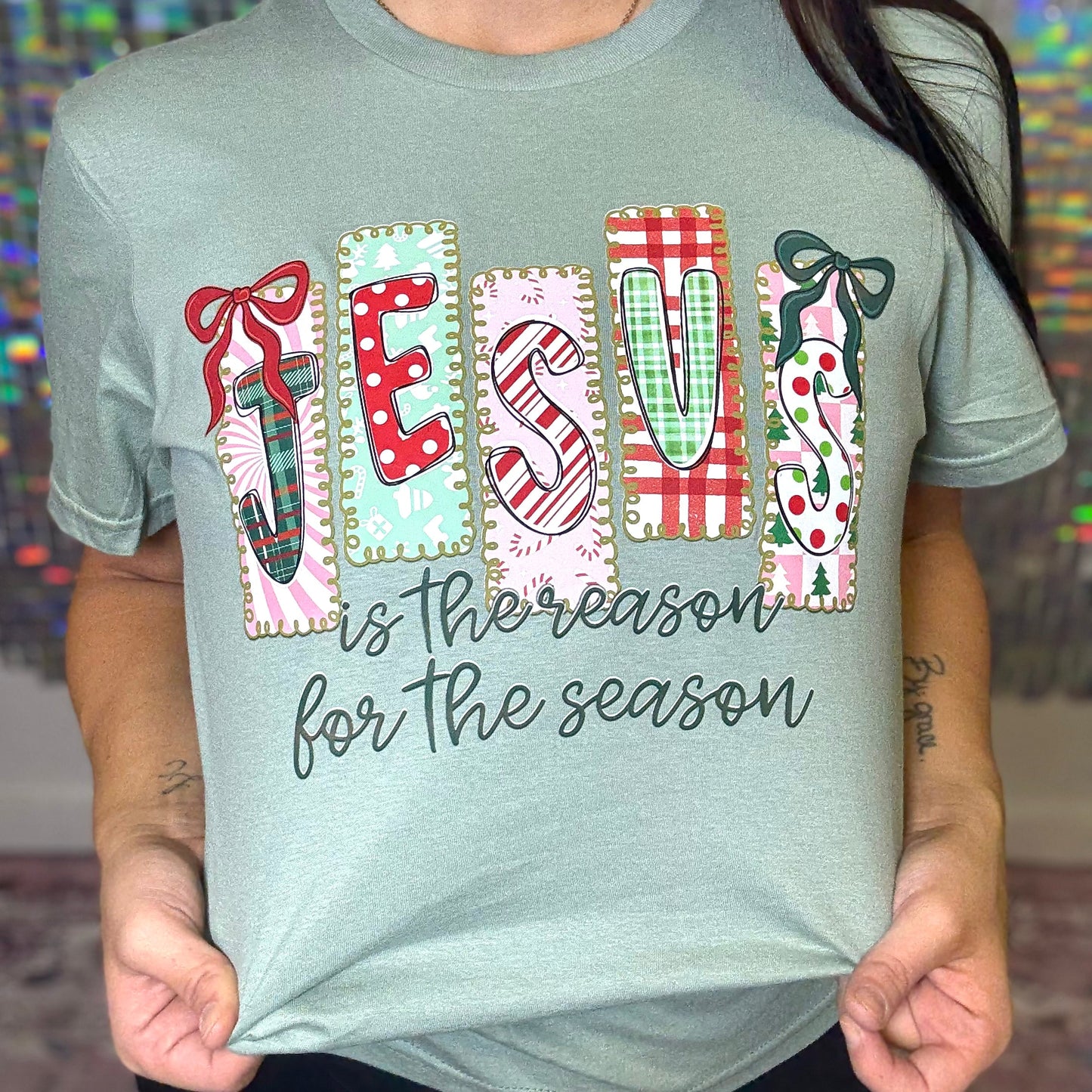 FP Jesus Is The Reason Bow Patterns Graphic Tee