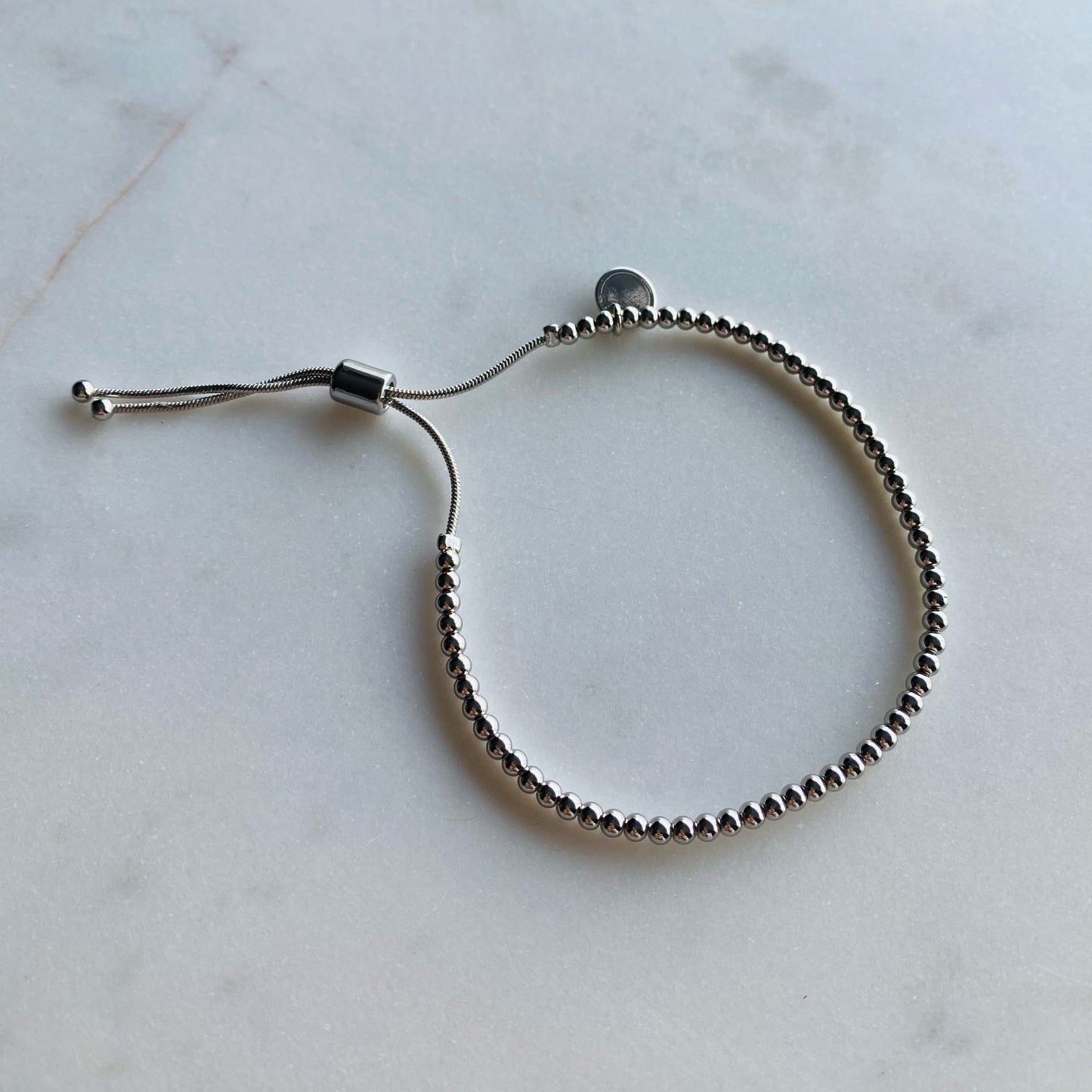 Silver Adjustable Bracelet in 3mm