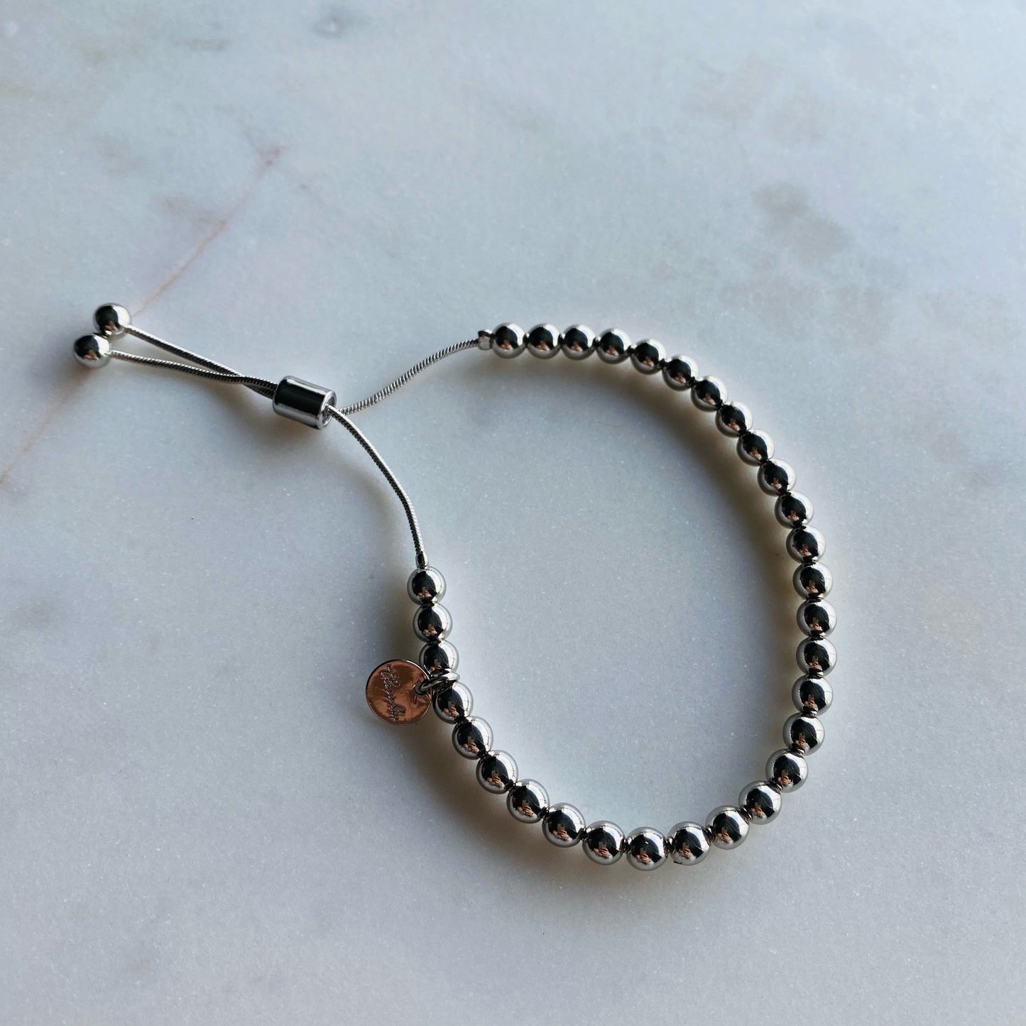 Silver Adjustable Bracelet in 5mm