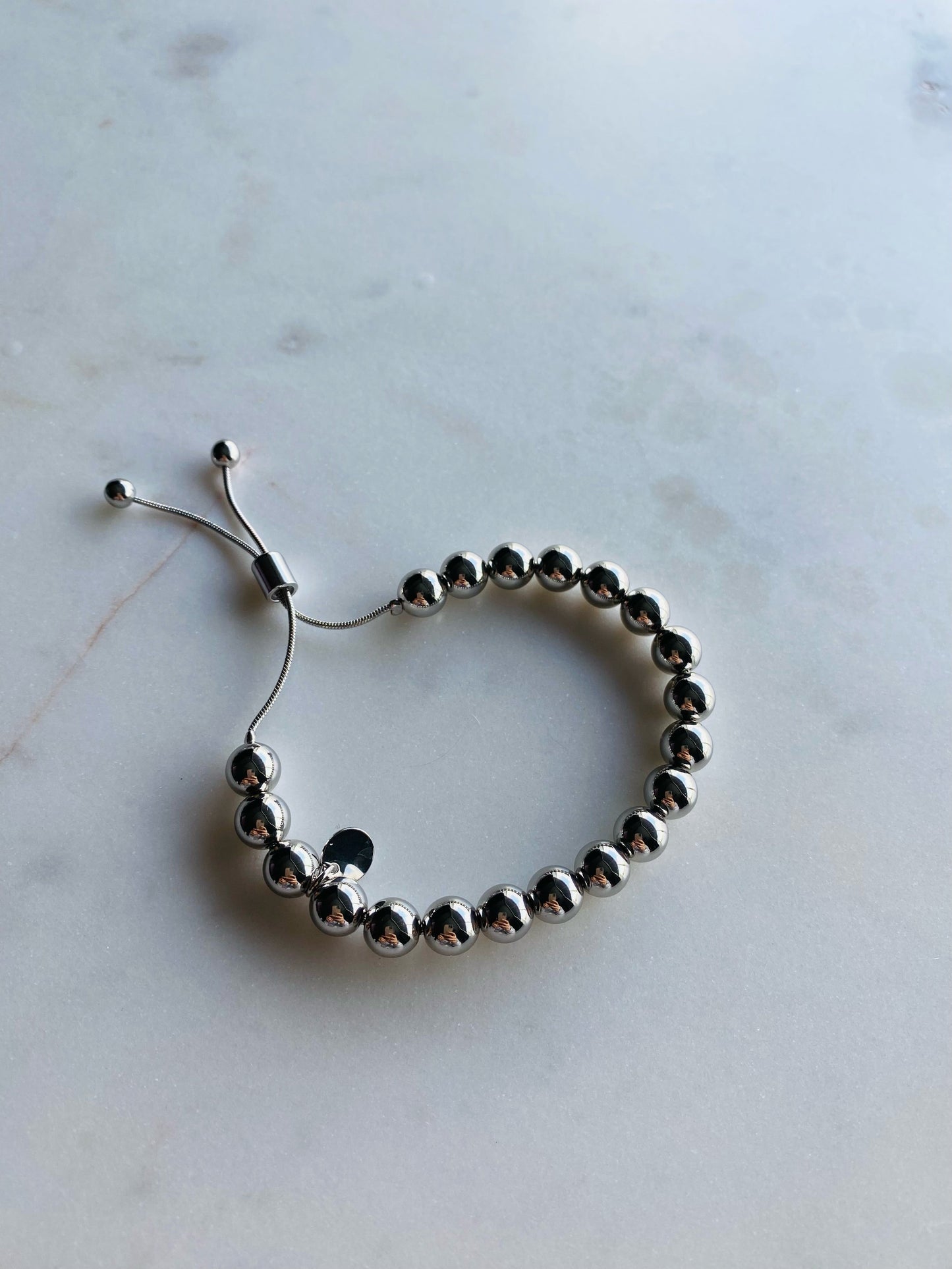 Silver Adjustable Bracelet in 8mm