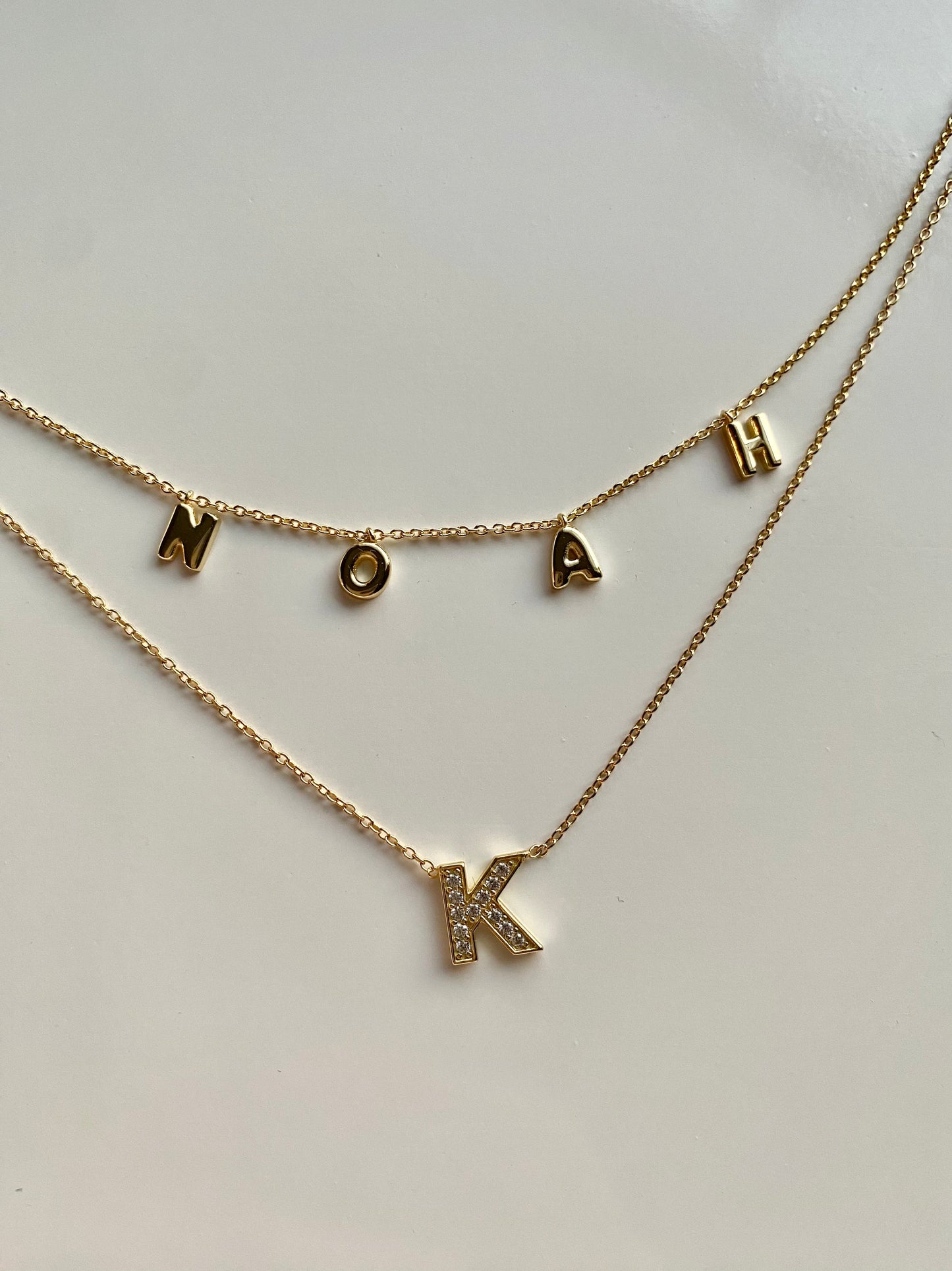 Custom Bristol Bubble Letter Name Necklace (Water Resistant)