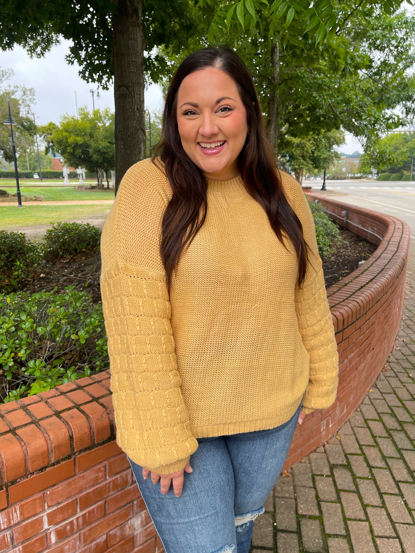 Bubbly Personality Bubble Sleeve Sweater in Wheat