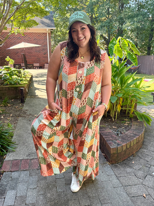 Easy Does It Patchwork Wide Leg Jumper