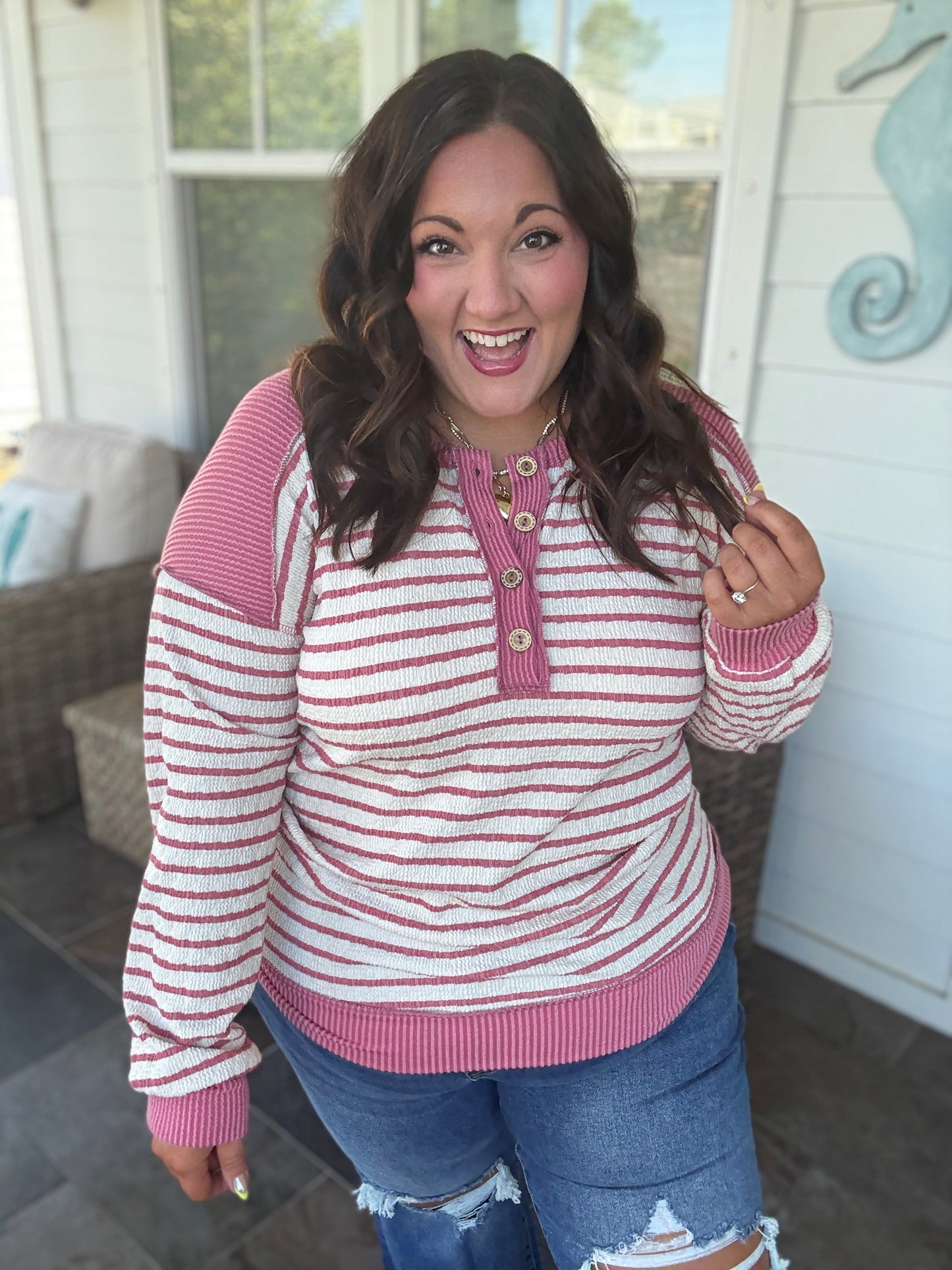 Mauve Striped Pullover