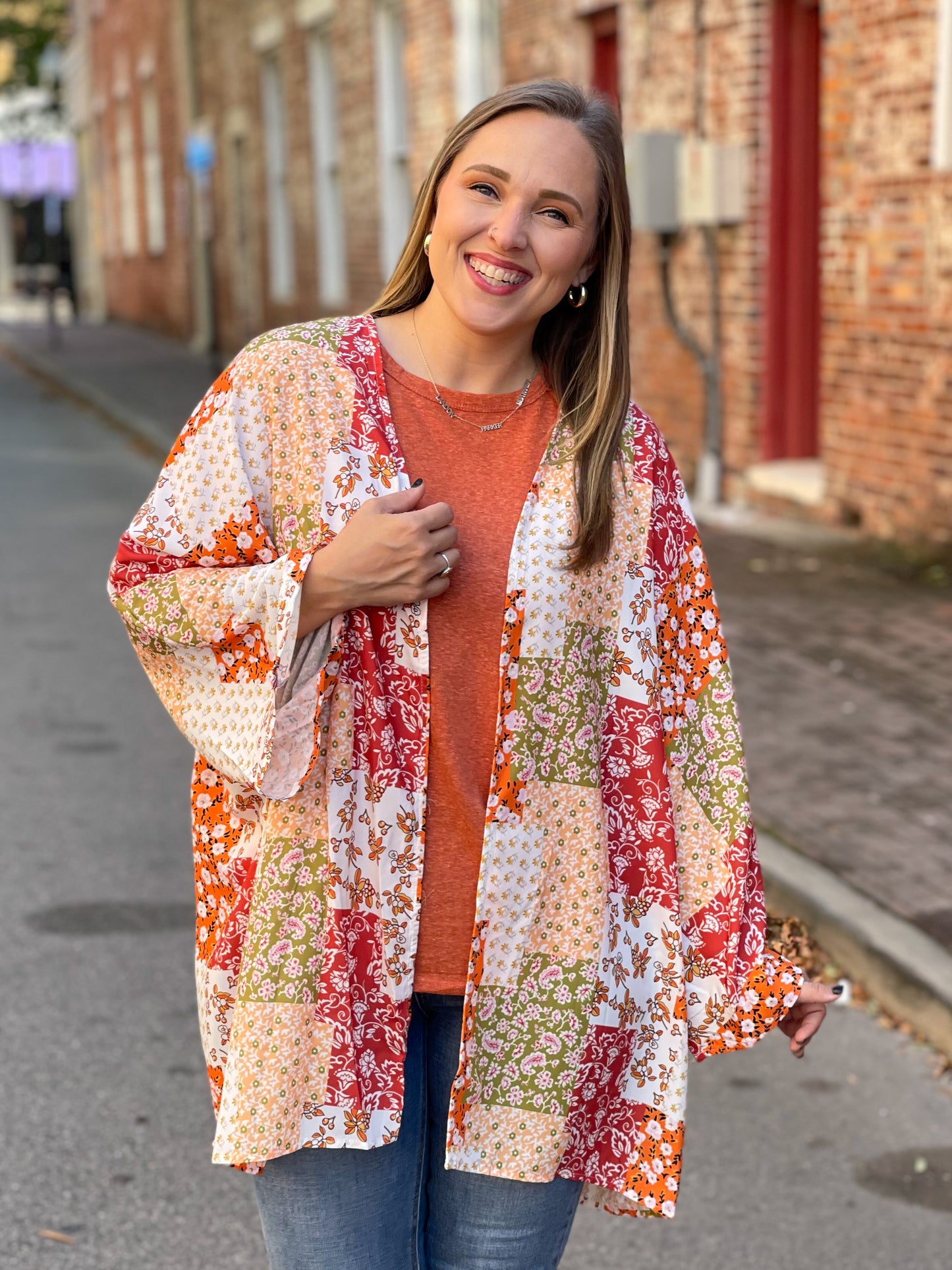 Patchwork Mixed Floral Kimono