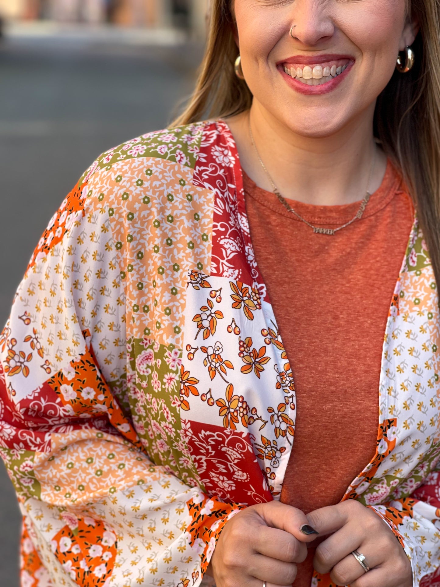 Patchwork Mixed Floral Kimono