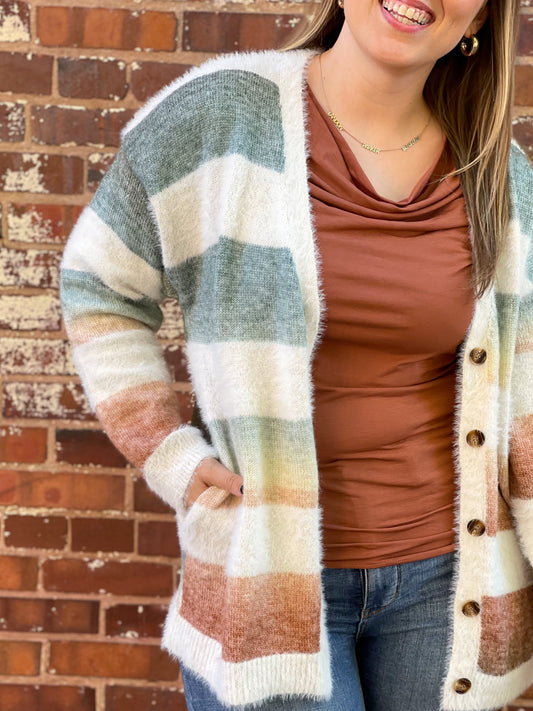 Ombre Feelings Striped Cardigan