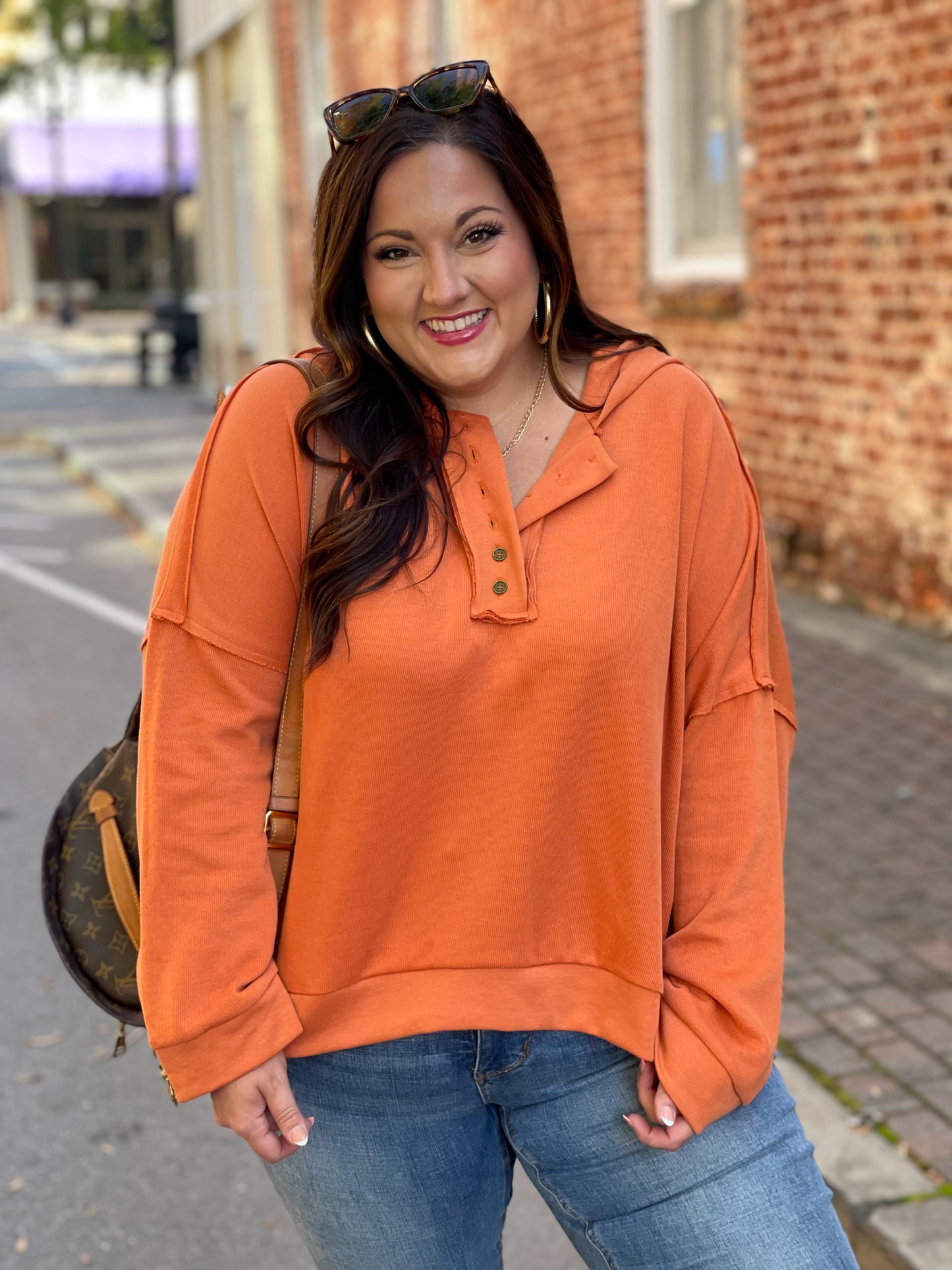 Throwback Heartthrob Hoodie in Orange