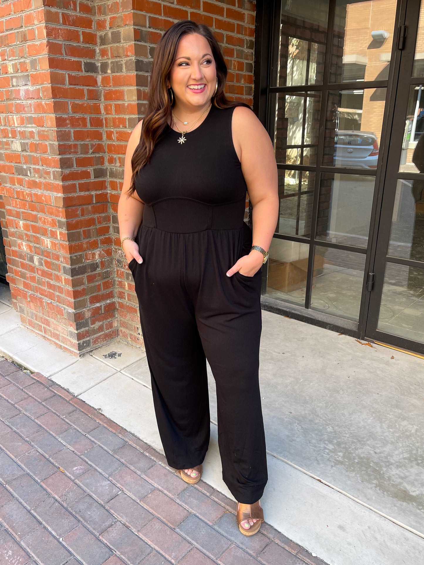 Hilary Wide Leg Jumpsuit in Black