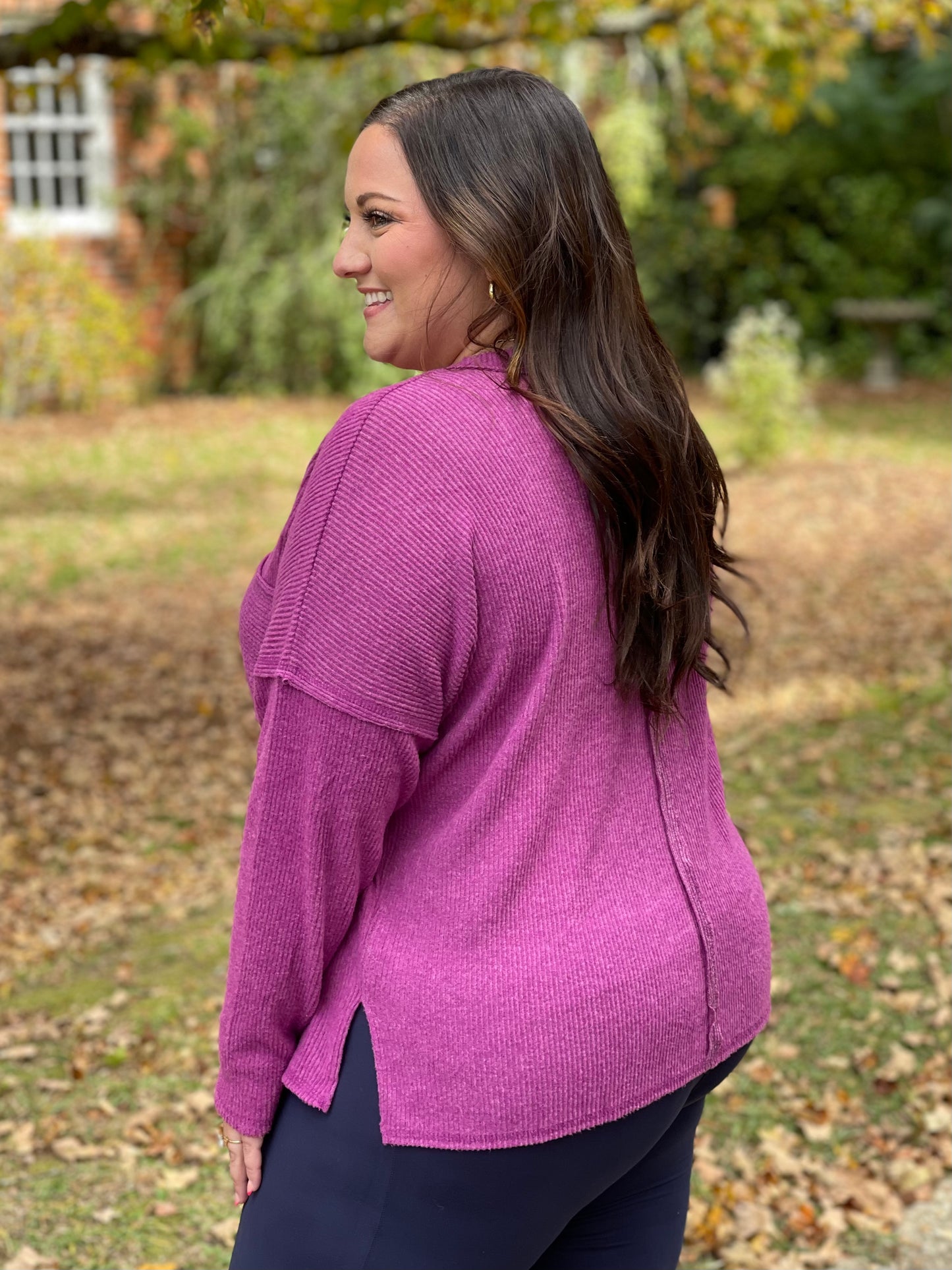 Casual Tuesday Ribbed Knit Sweater in Light Plum