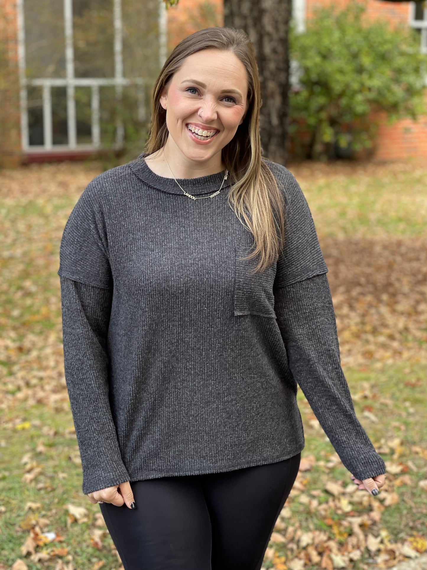 Casual Tuesday Ribbed Knit Sweater in Black