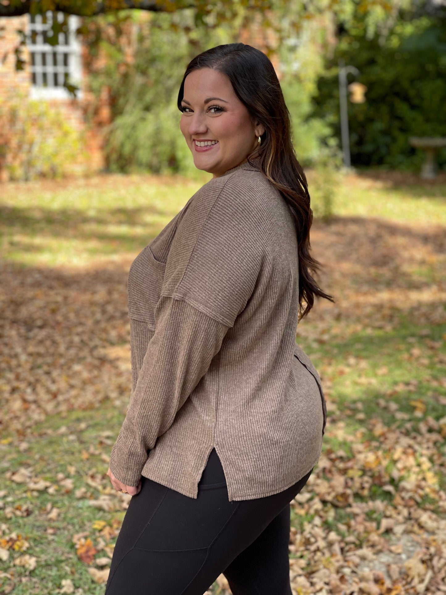 Casual Tuesday Ribbed Knit Sweater in Mocha