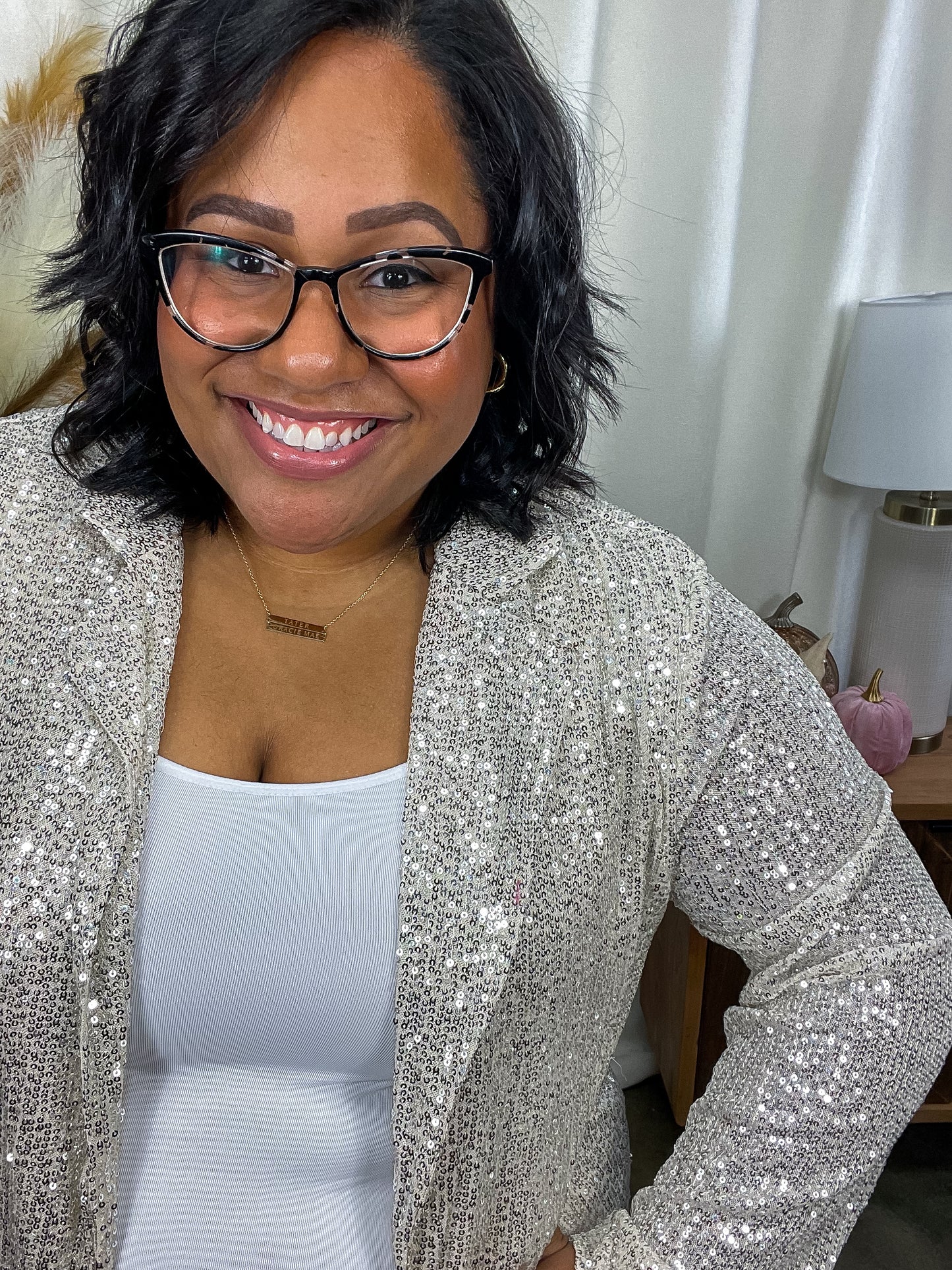 I Know You're Busy Sequin Blazer