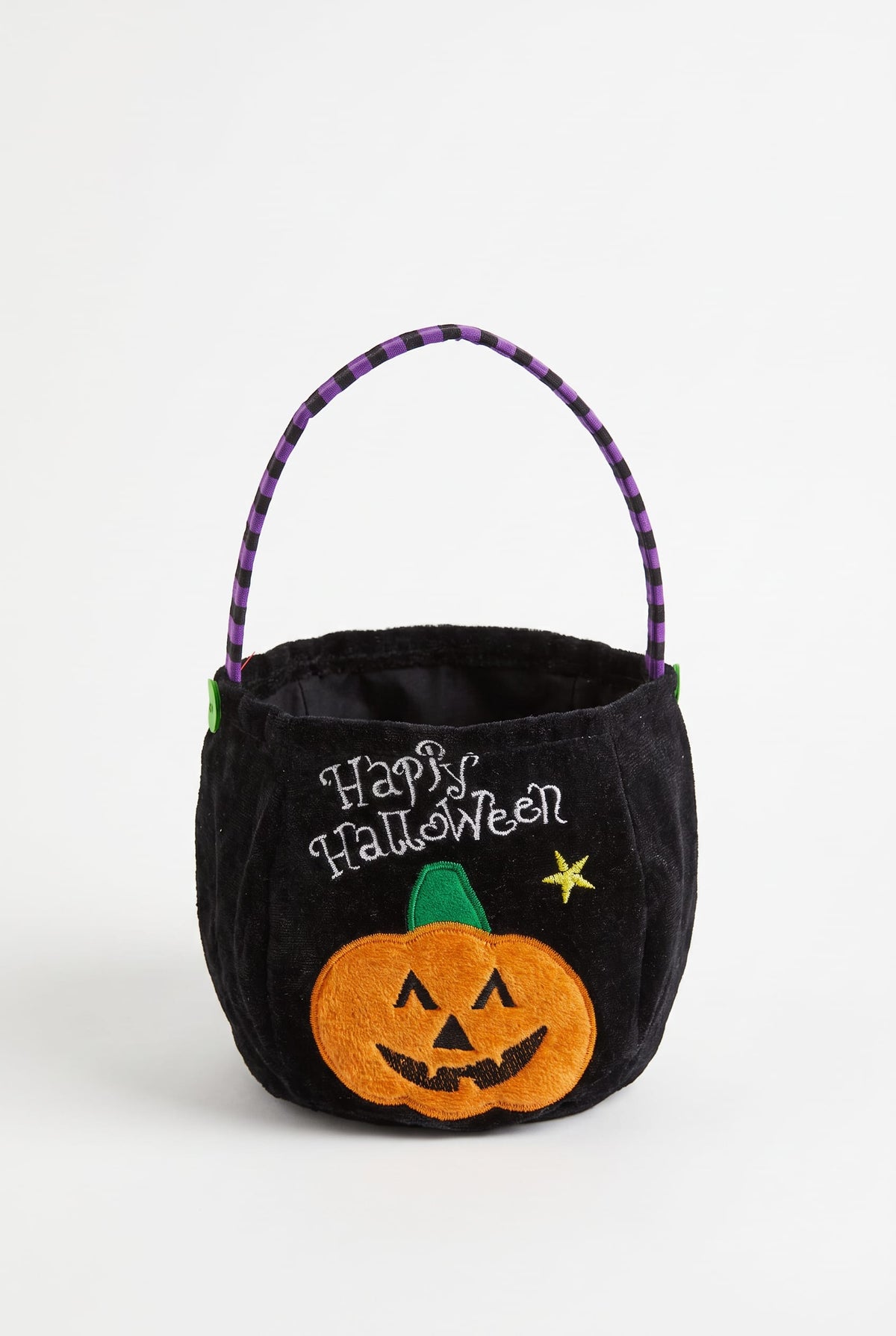 Black and Orange Plush Halloween Mini Tote