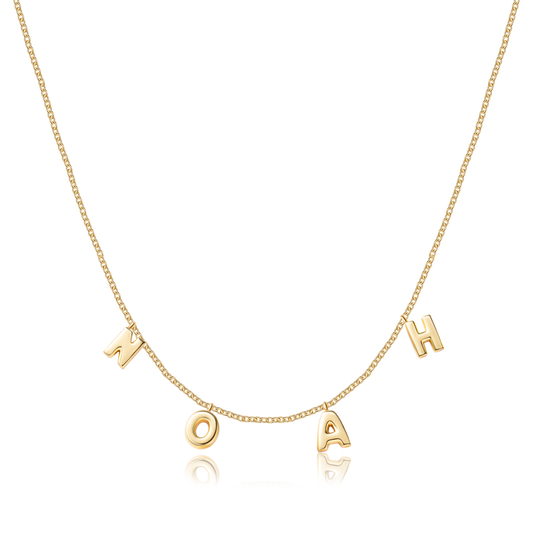 Custom Bristol Bubble Letter Name Necklace (Water Resistant)