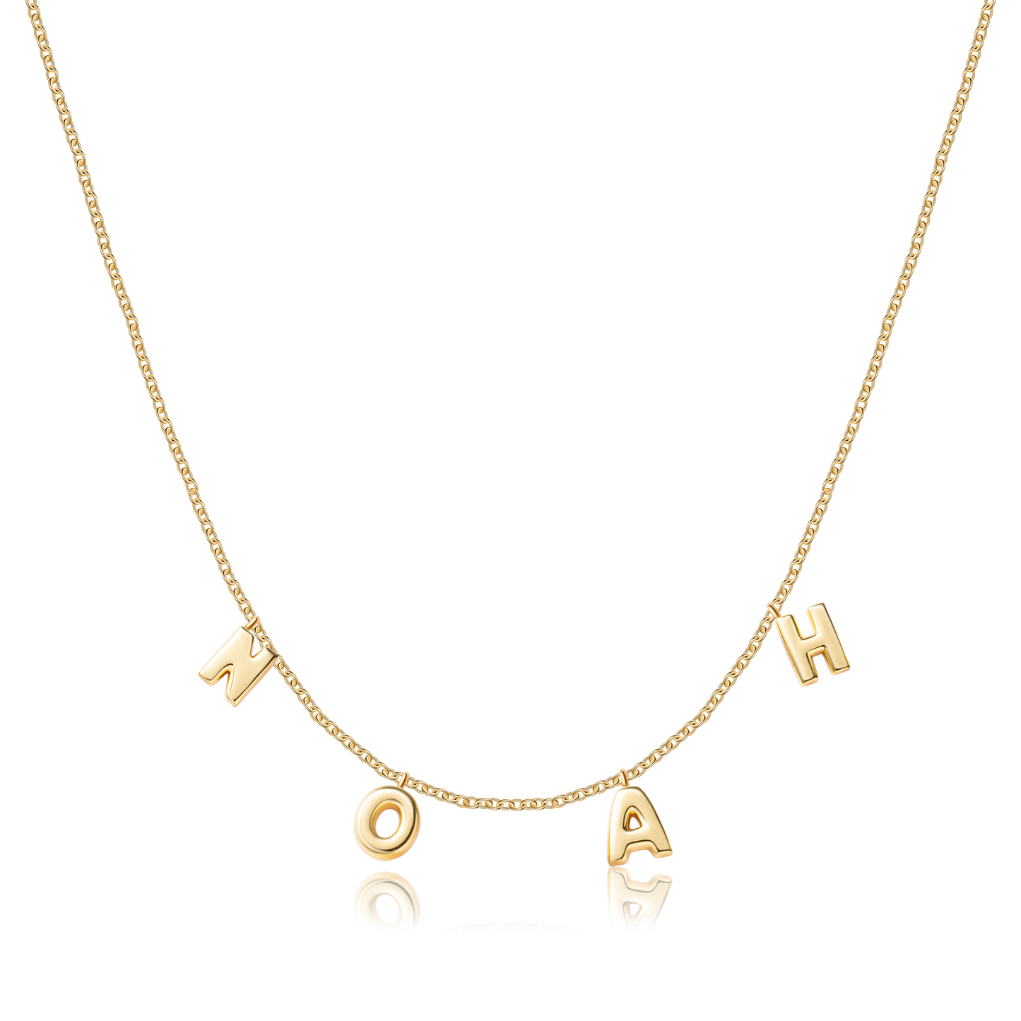 Custom Bristol Bubble Letter Name Necklace (Water Resistant)