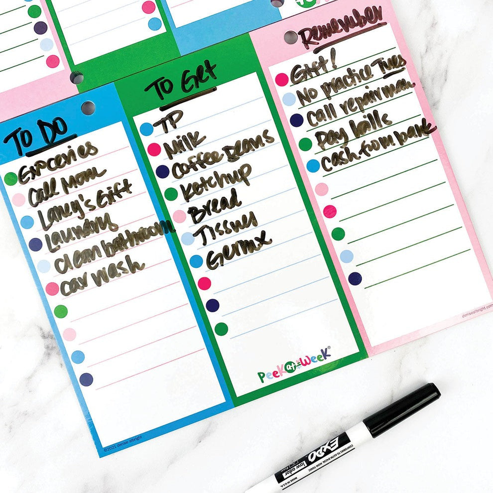 Peek at the Week® Weekly Planner Pad | Preppy in Pink