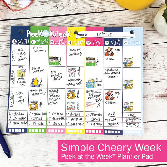 Peek at the Week® Weekly Planner Pad | Simple Cheery