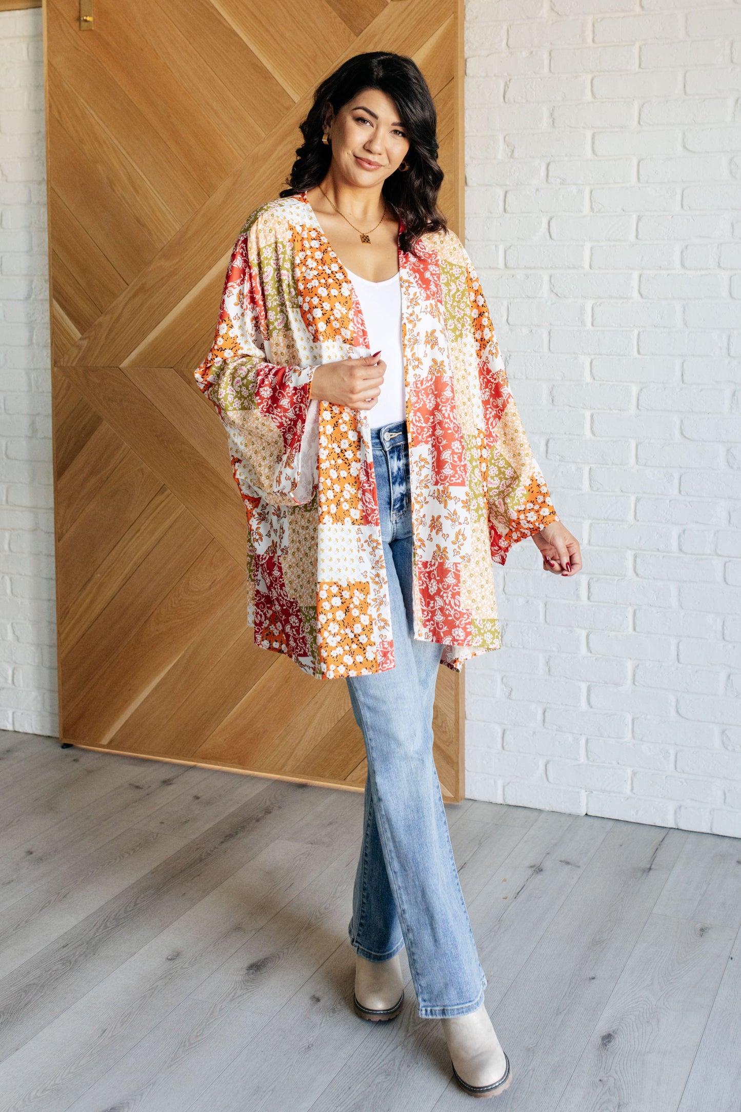 Patchwork Mixed Floral Kimono