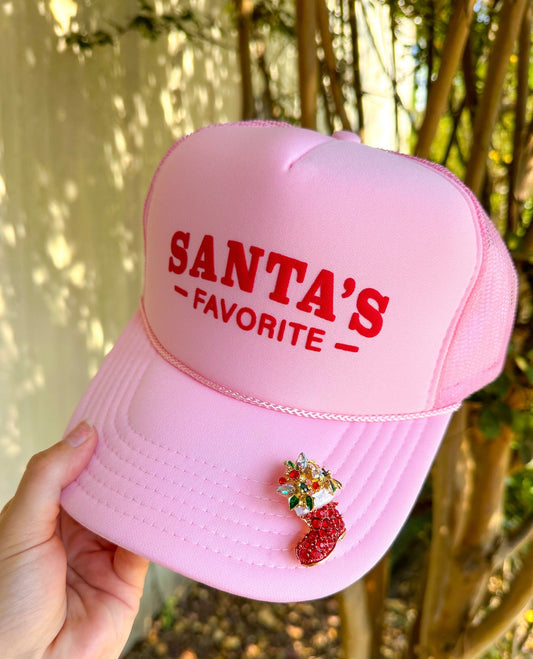 Santa's Favorite Pink Trucker Hat