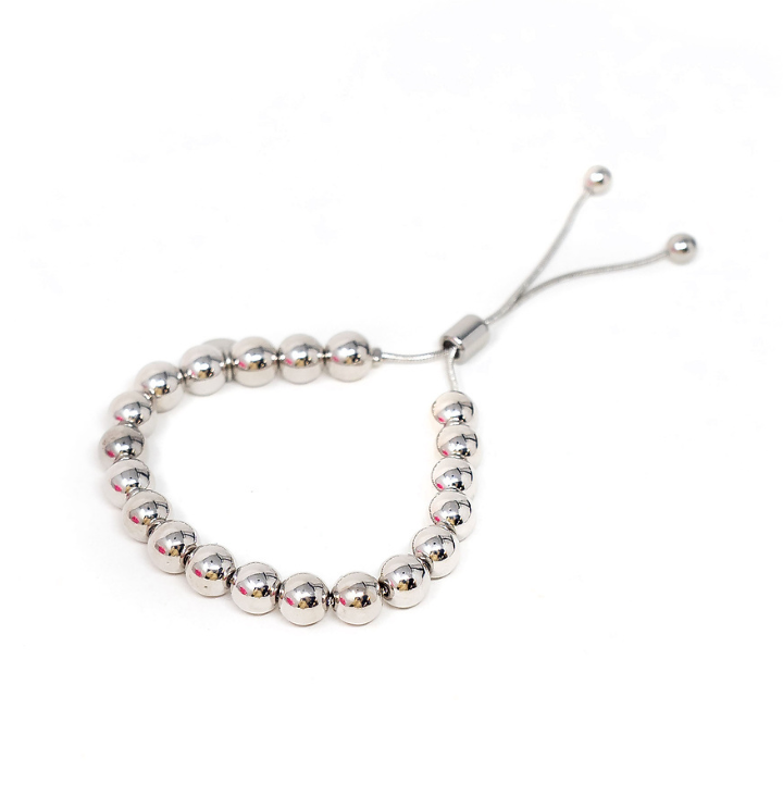 Silver Adjustable Bracelet in 8mm