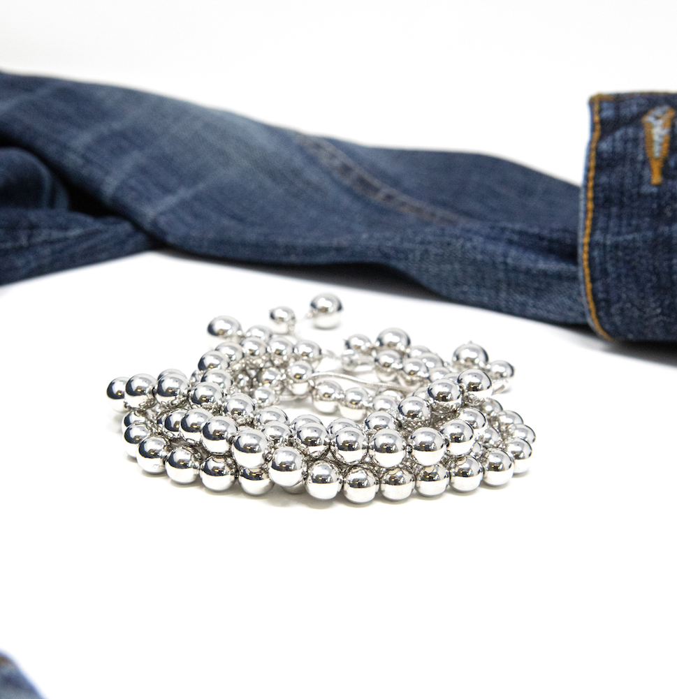 Silver Adjustable Bracelet in 8mm