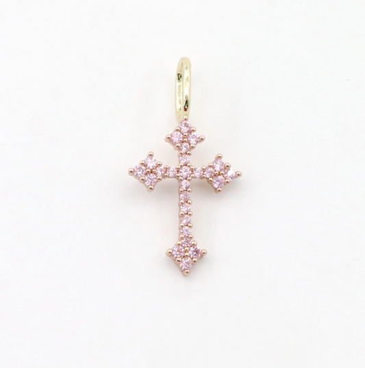 Juliet Cross Charm in Pink