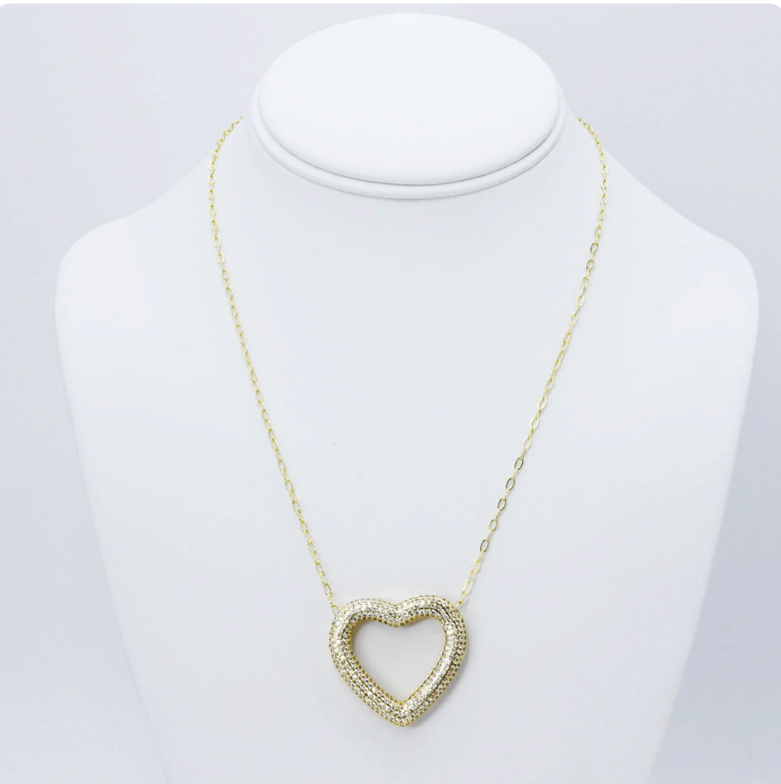 Heart Outline Gold Necklace