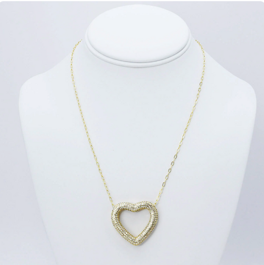 Heart Outline Gold Necklace