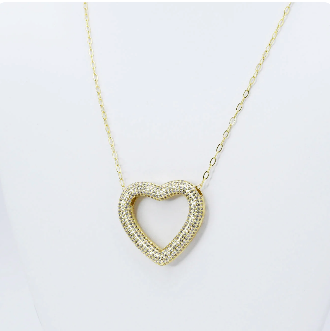 Heart Outline Gold Necklace