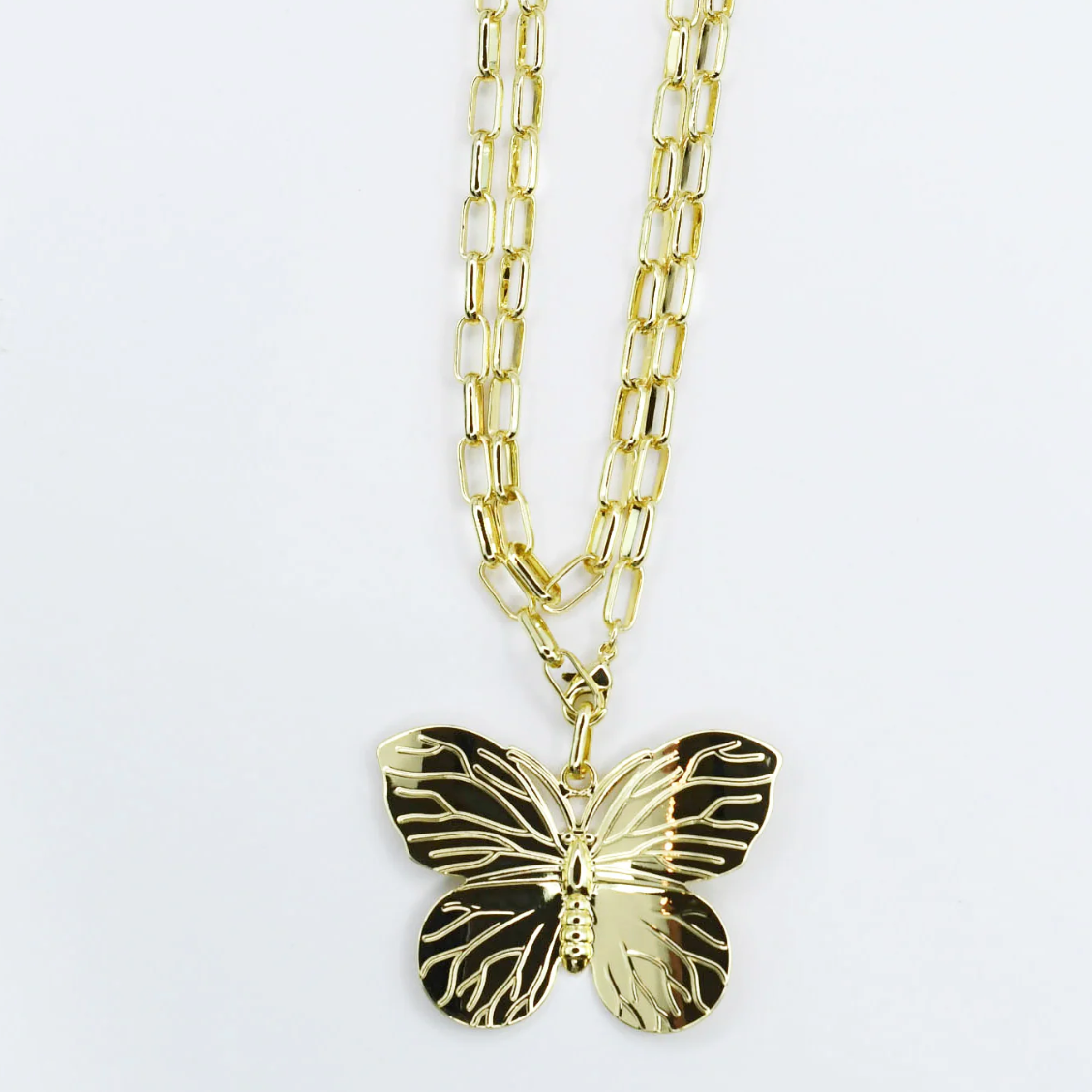 Wings of Grace Double Chain Necklace