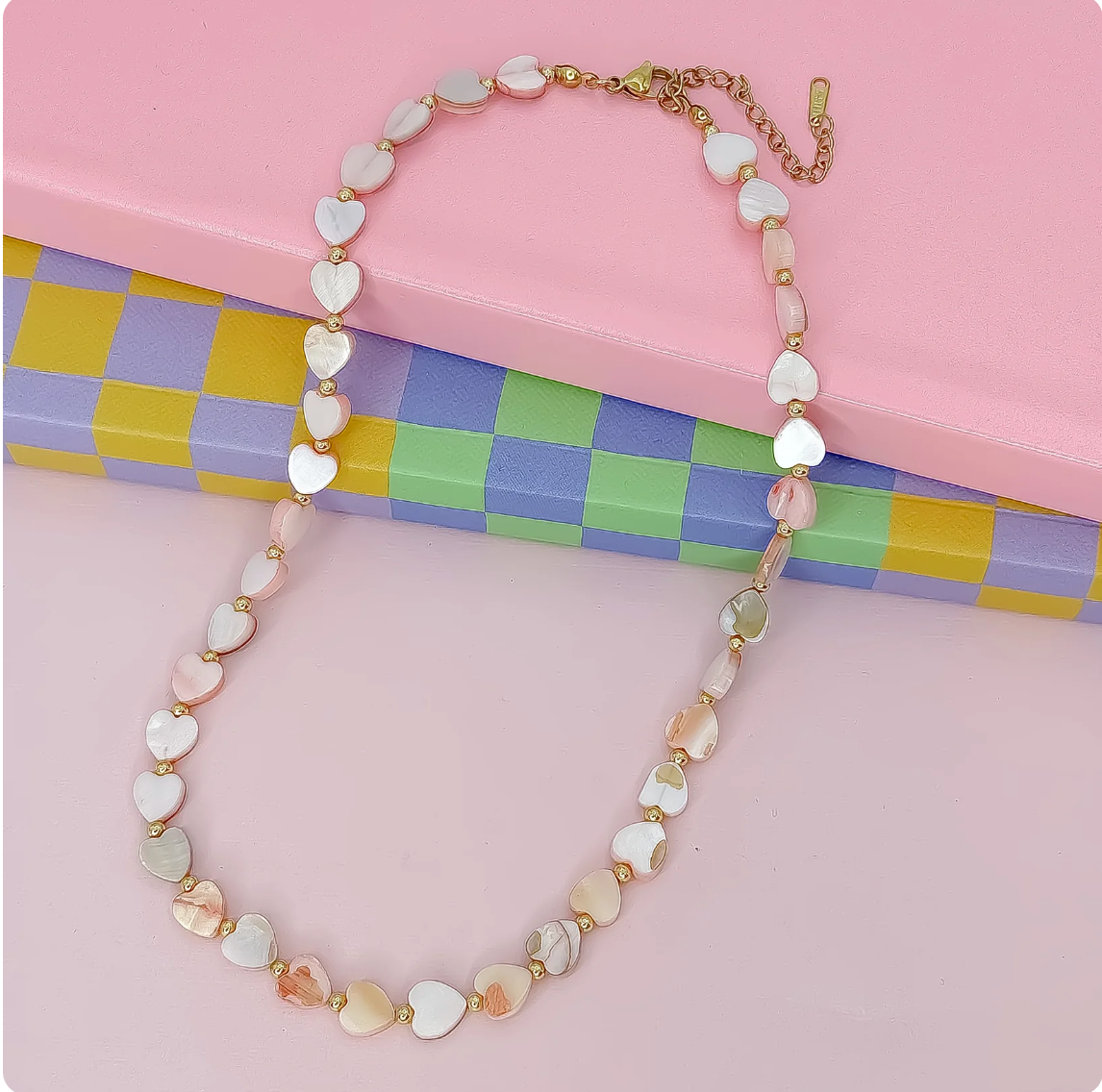 Multi Heart Stone Necklaces