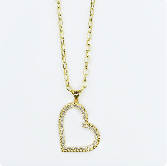 Open Heart Sparkle Pendant Necklace