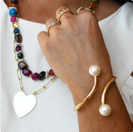 Kind of a Moment Double Pearl Bangle