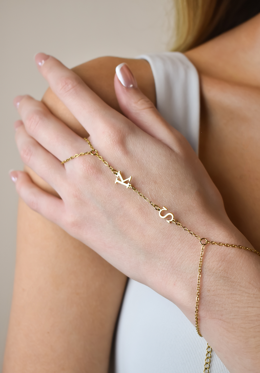 Custom Adore Initial Hand Chain - Water Resistant
