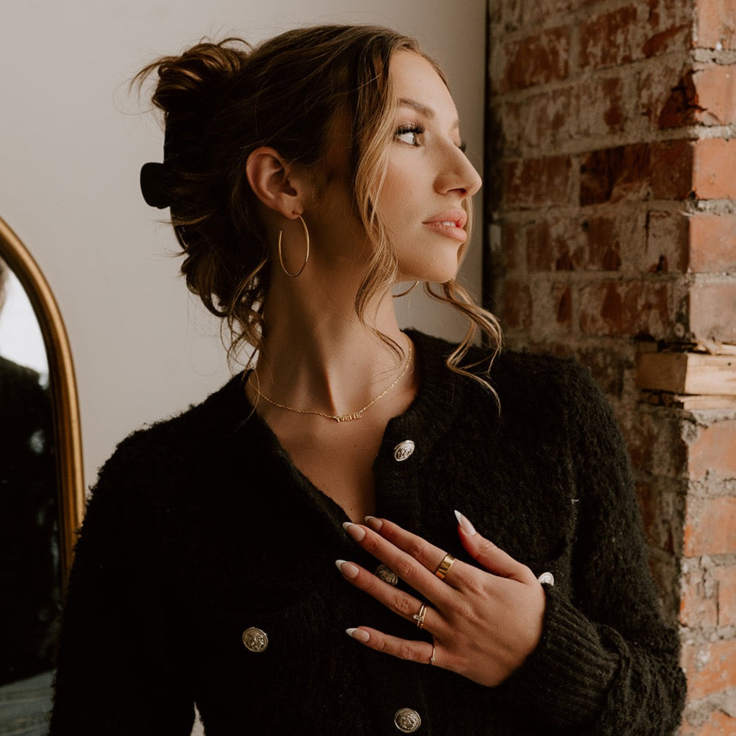 Custom Cherish Mini Paperclip Chain Necklace - Water Resistant