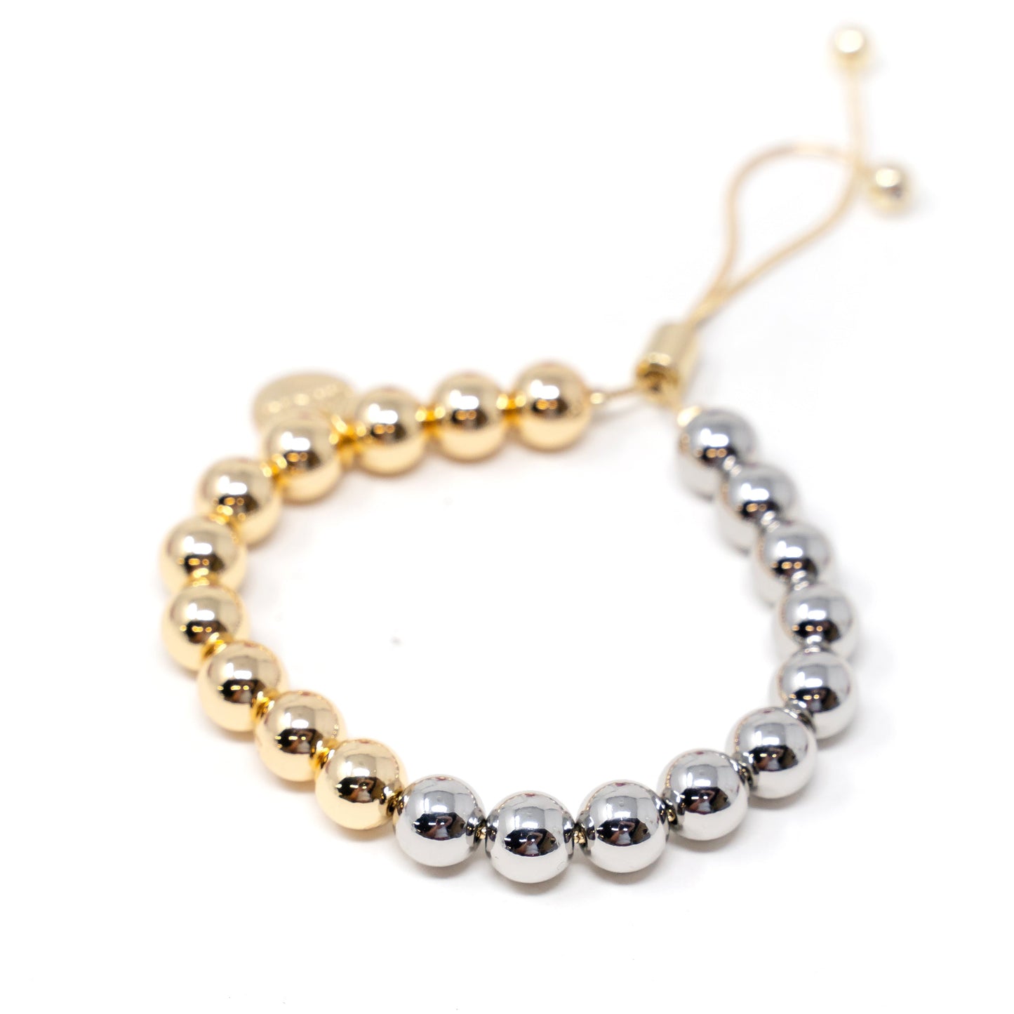 Two Tone Adjustable Bracelet in 8mm