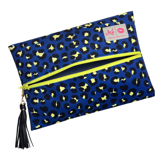 Azure Leopard Makeup Junkie Bag