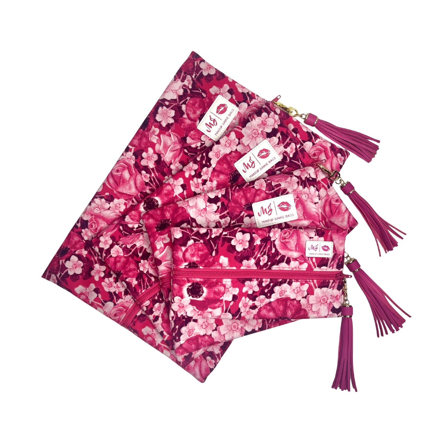 Petals and Pinstripes Makeup Junkie Bags