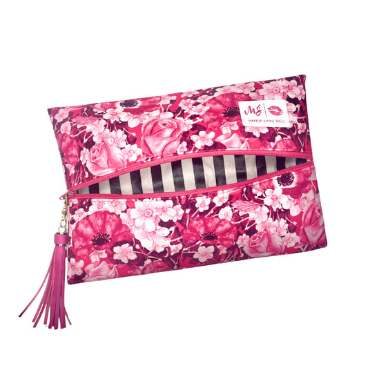 Petals and Pinstripes Makeup Junkie Bags