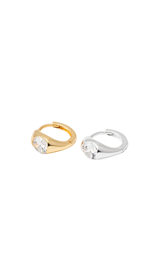 Round CZ Huggie