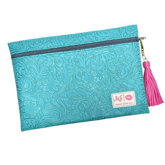Turquoise Dream Top Zip Makeup Junkie Bags