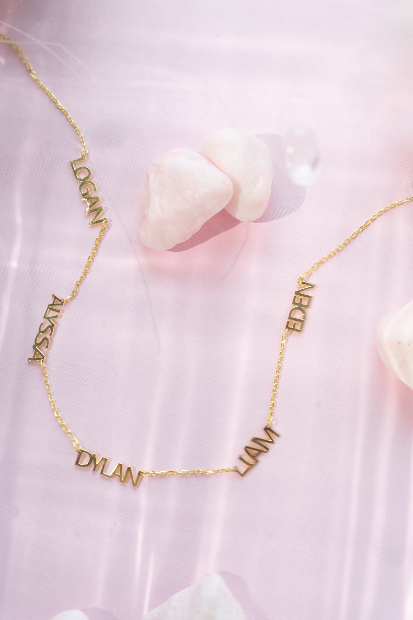 Custom Cherish Multiple Name Necklace (Water Resistant)