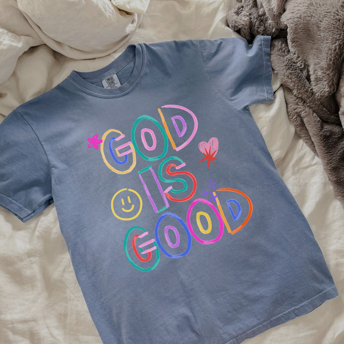 God Is Good Colorful Graphic Tee – Faith Based Christian Shirt