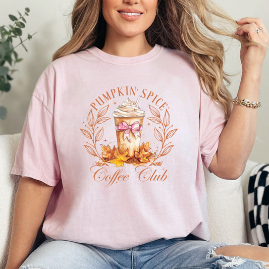 Pumpkin Spice Coffee Club Comfort Colors Tee