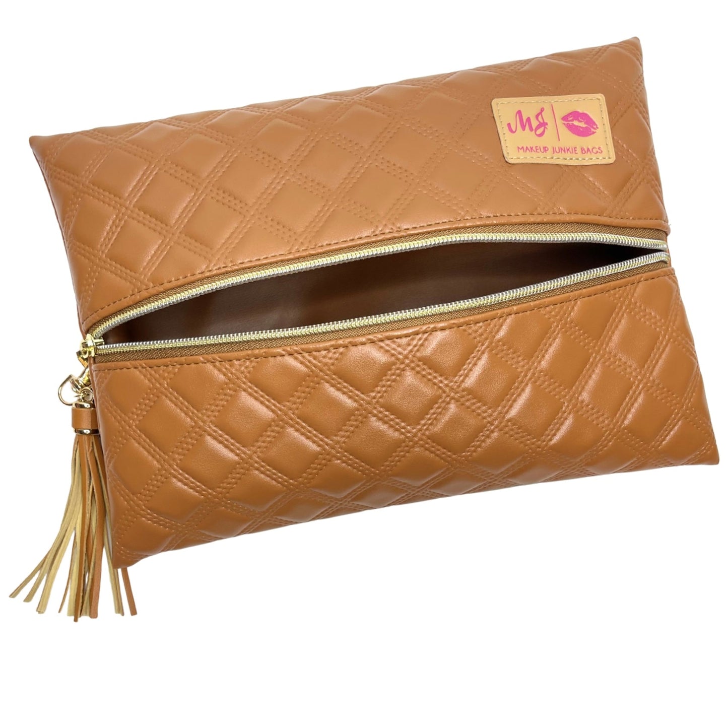 Heirloom Cognac Makeup Junkie Bags