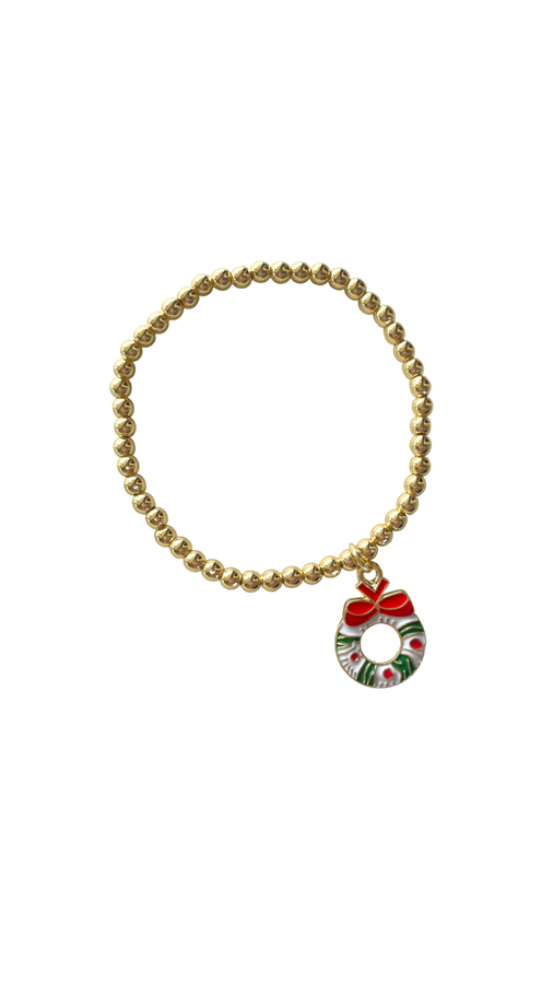 Stainless Christmas Beaded Bracelet