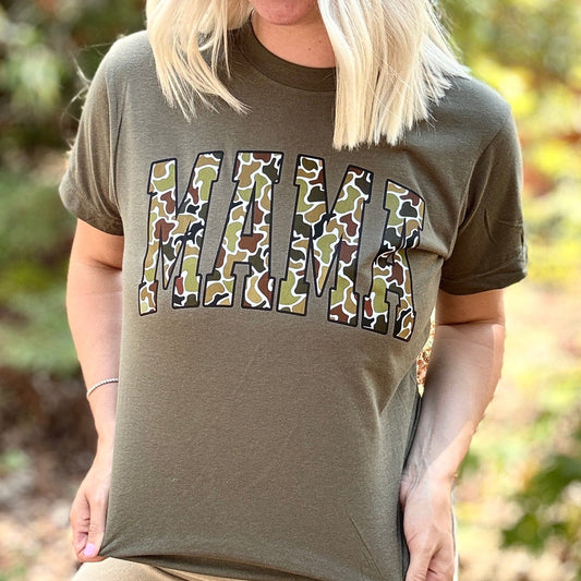 FestiviTees Women - Apparel - Shirts - T-Shirts Camo Mama Graphic Tee