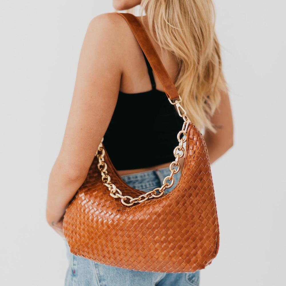 Sienna Slouchy Woven Shoulder Bag-Crossbody Bag-Pretty Simple